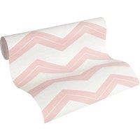 Havendro Chevron Geometric Blush Wallpaper in Pink