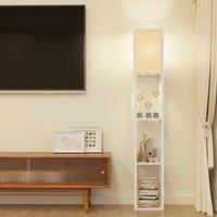VOGREX White LED Floor Lamp 3-Tier Storage Shelf Bedroom Reading Light