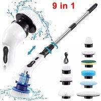 VOGREX 9 in 1 Cordless Electric Spin Scrubber Rotating Cleaning Brush