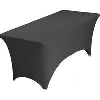 VOGREX 6FT Rect Spandex Stretch Trestle Table Cover UK in Black