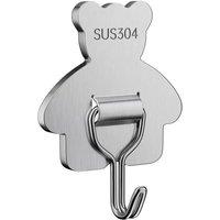 VOGREX 10Pcs Stainless Steel Self Adhesive Hooks Heavy Duty Wall Door Sticky in Silver