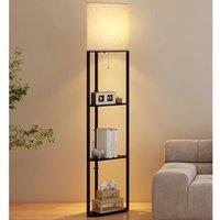 VOGREX Modern Storage Floor Lamp Corner Standing Light Bedroom Living Room in Black