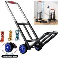 VOGREX Heavy Duty Folding Hand Trolley Cart Lightweight Wheel Barrow UK in Black