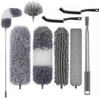 VOGREX 8 Pack Extendable Bendable Washable Feather Duster With Pole