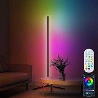 VOGREX Modern Minimalist LED Corner Floor Lamp Remote Colour Mood Light in Black