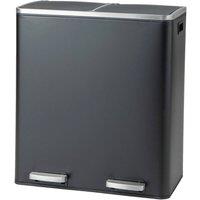 Kelvenix 2x30L Recycling Pedal Bin Double Kitchen in Black | Size: 0.6m2