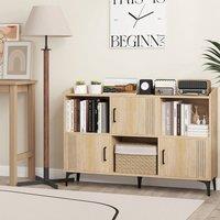 FORGEVIO Sideboard Storage Cabinet Freestanding Display Cabinet Oak in Light Oak