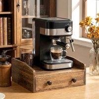 KORVIXA Coffee Pod Storage Drawer, Coffee Capsule Holder & Tea Bag Organizer in Brown