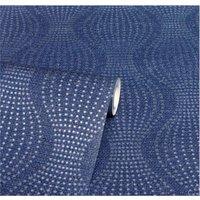 Nordara Calico Dot Wallpaper Textured Metallic Vinyl Glitter Wave in Blue