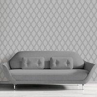 Nordara Diamond Lattice Glitter Wallpaper in Grey