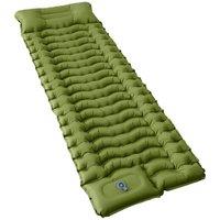 FLAVORA Inflatable Moisture-Proof Camping Air Mattress With Pillow in Green