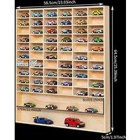 FLAVORA 62 Grids (64.5x58.5x5cm) Wooden Car Display Shelf in Natural | Size: 0.6m2