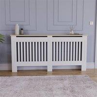 SPETLEK hite Modern Radiator Cover Wood Extra Large - 833 x 1720 x 190 mm in White | Size: 0.6m2