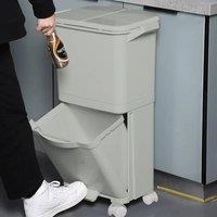 EONLION 42L PLASTIC TRASH BIN KITCHEN in Grey | Size: 100 cm