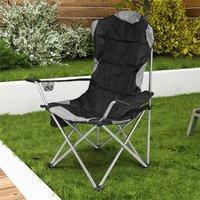 EONLION 1 x Black Folding Camping Deluxe Chairs