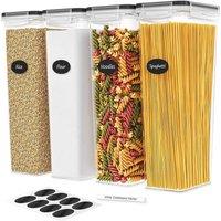 NESTLUNE 4pcs Pasta Airtight Plastic Storage in Clear | Size: 100 cm x 15 cm