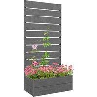NESTLUNE Raised Garden Bed with Trellis & Drainage in Grey | Size: 1.25kg