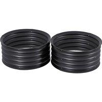 NESTLUNE Set of 2 Raised Garden Bed Metal Planter Box in Grey | Size: 1.25kg