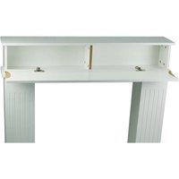 VOGREX White Wooden Fireplace Surround Mantel Unit With Cabinet & Shelves