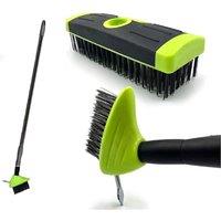 VOGREX 3 in 1 Extendable Patio Weed Brush Moss Leaf Remover Tool