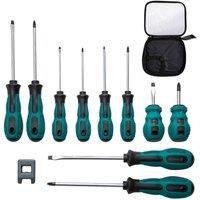 VOGREX 10pc Magnetic Screwdriver Set 5 Flat 5 Cross Heavy Duty