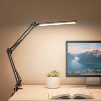 VOGREX Black 12W Clamp LED Desk Lamp 3 Color Modes Home Office Light
