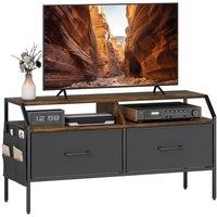 FORGEVIO TV Stand Cabinet, Unit for 55-inch TVs with 2 98 cm, Brown