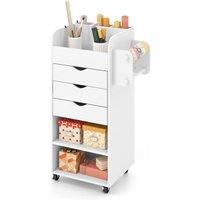 Kelvenix Rolling Craft Storage Cart Utility Cart in White | Size: 0.6m2