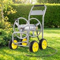 Kelvenix Garden Hose Reel Cart 4 Wheels in Silver | Size: 100g