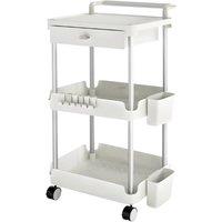 Kelvenix Metal Storage Trolley on Wheels White/3 Tier in White | Size: 0.6m2