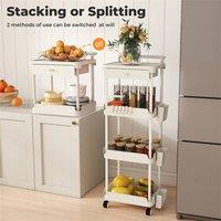 Kelvenix Metal Storage Trolley on Wheels White/4 Tier in White | Size: 0.6m2