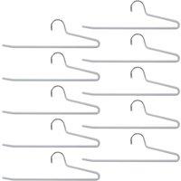 Havendro 10 Metal Open-Ended Hangers Space-Saving in Light Grey