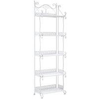 Havendro 5 Tier Folding Metal Plant Shelf in White