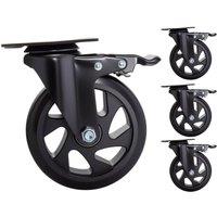 Havendro 4PCS 125mm Swivel Caster 800KG Brake in Black