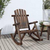Berkfield Home Garden Rocking Chair 69x96x101 cm Solid Wood Spruce in Brown | Size: 69 x 96 x 101 cm