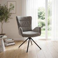 SONARA Single Luxury Chenille Swivel Accent Chair for Living Room in Grey