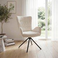 SONARA Single Luxury Chenille Swivel Accent Chair for Living Room in Beige