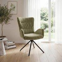 SONARA Single Luxury Chenille Swivel Accent Chair for Living Room in Green