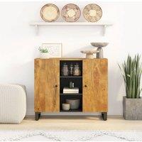 Berkfield Home Sideboard with 2 Doors 90x33x75 cm Solid Wood Mango in Brown | Size: 90 x 33 x 75 cm