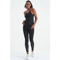 Tommy Life Women's Sleeveless Knit Sports Top in Black | Size: Small