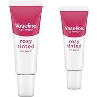 Vaseline Lip Therapy Rosy Tinted Lip Balm Pocket Tube 10g Pink Hint, 2 Pack in White