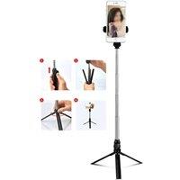 NESTLUNE Selfie Stick Tripod with Remote;3-in-1 Extendable Phone Stand in Black