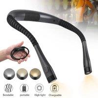 NESTLUNE Handsfree LED Flexible Light USB Rechargeable Over Neck in Black