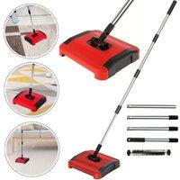 FLAVORA Manual Carpet Sweeper Floor Sweeper Carpet Brush in Red | Size: 0.6m2