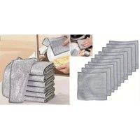 SPETLEK Steel Wire Dish Cloths - Reusable Scrubbing Rags in Silver | Size: 0.6m2