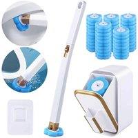 NESTLUNE Disposable Toilet Brush Wand with Holder & 48 Refills in White