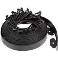 KORVIXA 10M Flexible Garden Border Edging Grass Path + 30 Plastic Pegs in Black | Size: 0.5m x 1m