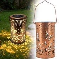 EONLION Solar Lantern Solar Butterfly Projection in Bronze | Size: 100 cm