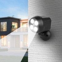 EONLION 4 LED Battery Powered Security Light in Black