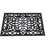 SPETLEK Door & Floor Mat Rubber backed Stylish type 1 in Black | Size: 100 cm diameter